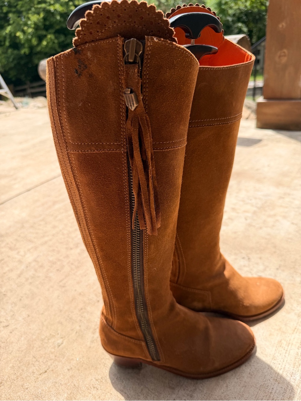 Fairfax & Favor Regina Tall Suede Knee-High Boots in Brown